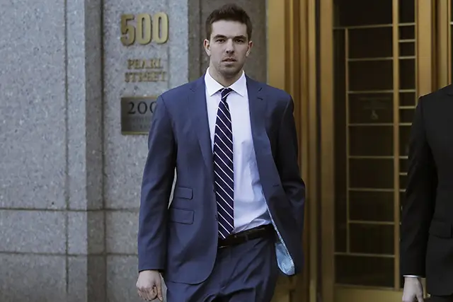 Billy McFarland outside federal court earlier this year